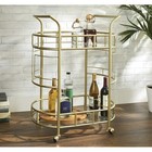 Better Homes & Gardens Fitzgerald Bar Cart with Matte Gold Metal finish, 2-Tiers