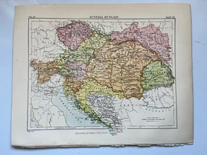 c1895 map of Austria-Hungary antique vintage Britannica 9th - Picture 1 of 4