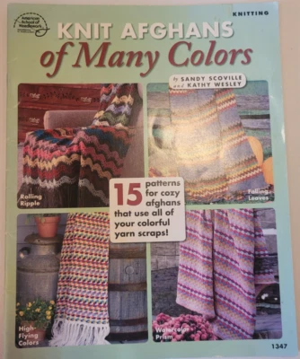 American School of Needlework "Knit Afghans of Many Colors" Pattern Booklet - Image 1 of 2