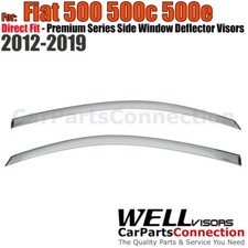 WellVisors Side Window Deflectors For Fiat 500 500c 500e 12-19 Clip-on Series