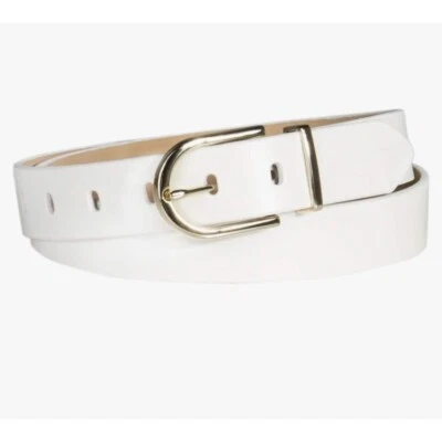 Calvin Klein Women's Rounded Buckle Trouser Pant Dress Belt Bone NWT Size M - Image 1 of 3