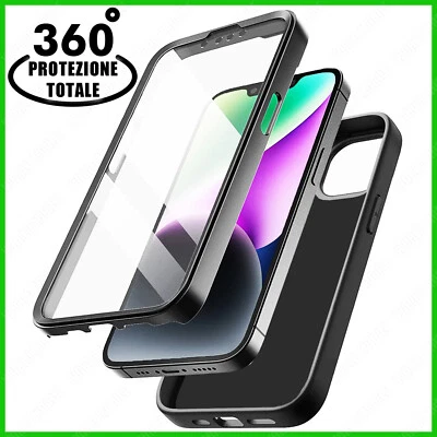Cover 360° per Apple iPhone 15 / Plus / Pro / Pro Max Custodia Fronte Retro Tpu - Immagine 1 di 4