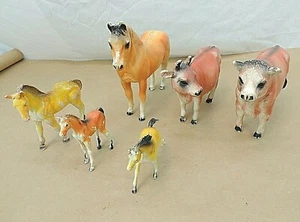 VINTAGE CREATIVE PLAYTHINGS & IMPERIAL TOYS FARM ANIMALS, COWS, HORSES - Picture 1 of 8