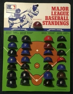 RARE VINTAGE MLB Standings Laich Industries Vending Machine Card With Helmets - Picture 1 of 6
