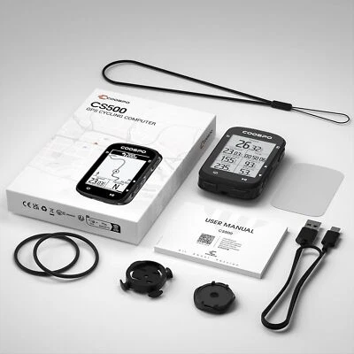 COOSPO CS500 Fahrradcomputer GPS 2 6 Zoll Kabellos Bluetooth ANT Plus IPX7 45h A - Bild 1 von 4