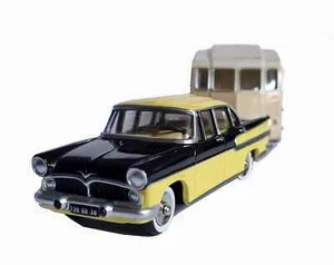 Simca Vedette Chambord Yellow Straw / Black 1958 With Caravan Henon NOREV 1/43 - Picture 1 of 5