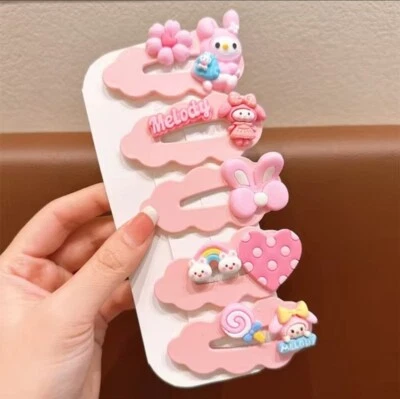 Pinzas para el cabello Sanrio Melody arco iris 5 piezas rosa nuevas con etiquetas Foto 1 de 4