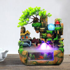 Indoor Water Fountain With Led & Mist Resin Rockery Waterfall home decor Art Dec