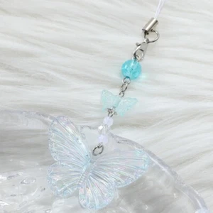 Butterflies Tassels Y2k Girl Heart Phone Rope Keychain Handmade Beads Lanyard - Zdjęcie 1 z 11