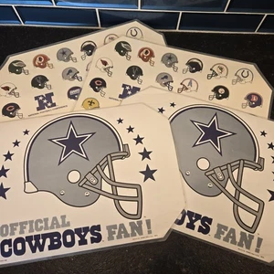 4x NFL Official Dallas Cowboys Washable Waterproof Place Mats 1992 Vintage - Picture 1 of 15