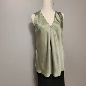 Camicetta Ralph Lauren viola etichetta Gwinnett raso lavato donna 0 verde $990 - Foto 1 di 8