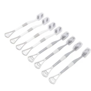 2 In 1 Tongue Cleaning Toothbrush Ergonomic Freshen Breath Healthy Oral Oral BX5 - Picture 1 of 24