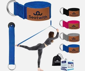 Seatwith Yoga Correa Estirable Azul, Incluye Bolsa, Totalmente Nuevo en Bolsa de Viaje - Imagen 1 de 7