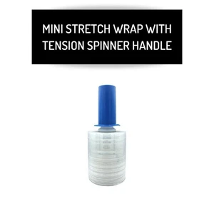 24 Rolls 5"x 1000' 80 Gauge Clear Extended Core Stretch Wrap Blue Spinner Handle - Picture 1 of 6