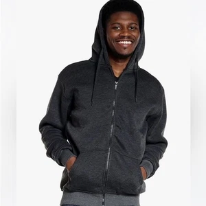 Neu mit Etikett True Rock klassischer Kapuzenpullover mit durchgehendem Reißverschluss für Herren anthrazitgrau Größe X-Large - Bild 1 von 7