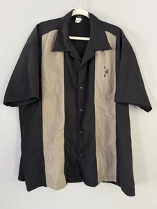 Steady Classics Men's Sz 3xl Bowling Camp Shirt Embroidered Crest Black - Picture 1 of 7