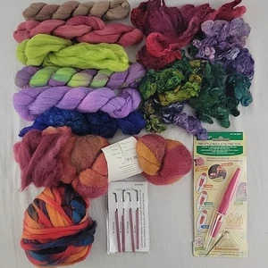 Gales Art Blueface Wool Hand Dyed Yarn Lot Spinning Felting Pen Needle Tool Kit - Picture 1 of 5