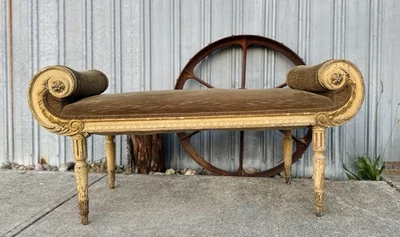 French Louis XVI Giltwood Window Sofa - Image 1 of 4