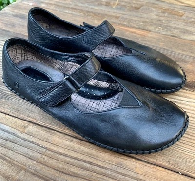 Born BlackLeather Mary Jane Womens 8.5 Comfort Shoes Buckle Strap - Image 1 of 4