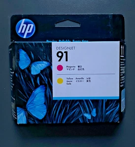 Genuine HP 91 Printhead - MAGENTA & YELLOW - DESIGNJET Z6100 INC VAT BOXED 2026 - Picture 1 of 1