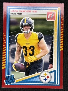 2025 Donruss #390 Jack Sawyer Rated Rookie Press Proof Red Steelers - Bild 1 von 2