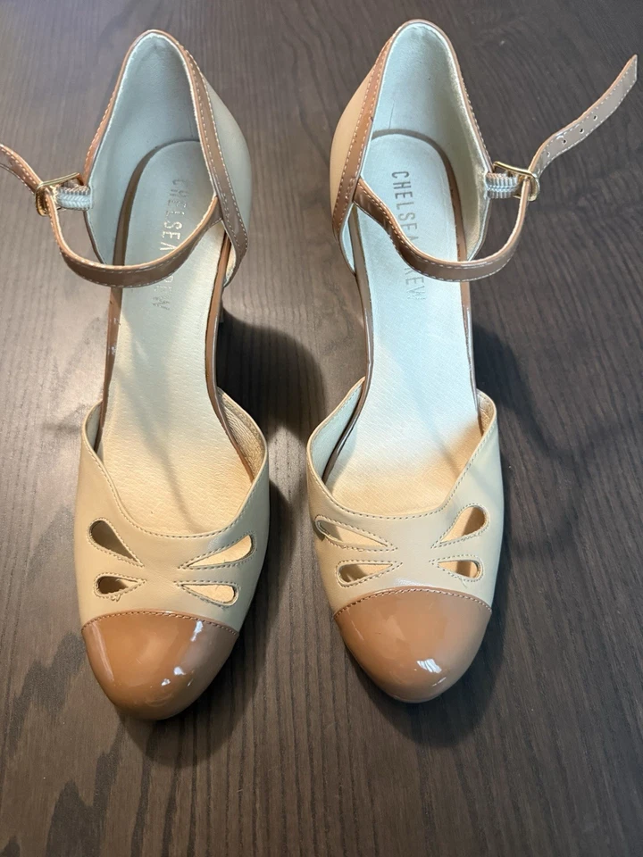 Chelsea Crew tan and nude Getty Retro Heels - Image 1 of 4