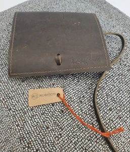 Estuche de Transporte Plegable de Cuero Marrón Oscuro Rustico Bolsa Tech Wallet (**) - Imagen 1 de 22
