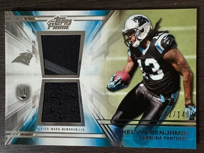 2014 Topps Prime Kelvin Benjamin RC Dual Relic Jersey DR-KB serial /140 - Image 1 of 2