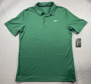 Nike Dri-Fit Green Men's Short Sleeve Collared Pullover Sports T-Shirt Size L - Picture 1 of 6