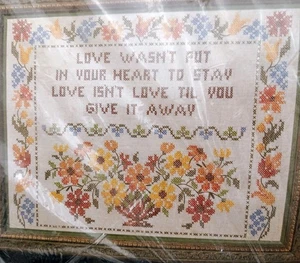 Bucilla Stitchery sampler kit #3474 "Give Away Love" size 18X22 - Picture 1 of 4