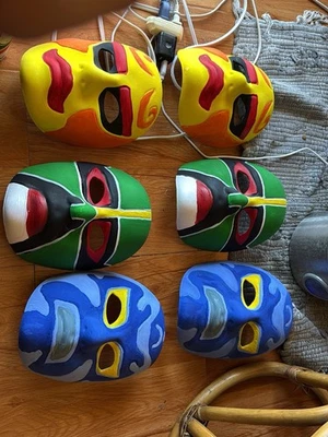 3 Ninjas Mask Hand Painted 1 Set (Rocky Colt & Tum Tum) Halloween Cosplay New - Image 1 of 3