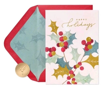 Papyrus Christmas Card With Holly  - Image 1 of 4