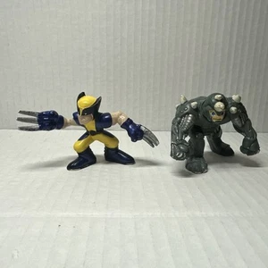 Lot Of 2 Hasbro 2006 Marvel Super Hero Squad X-Men Wolverine & Rhino 2” Figure - Picture 1 of 4