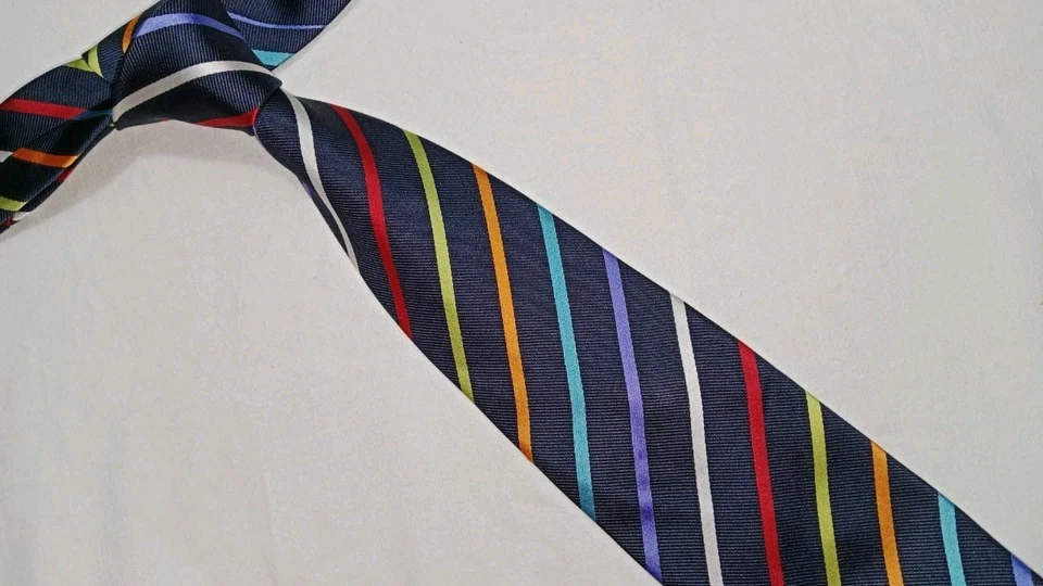 Corbata multicolor con patrón de rayas y corbata para hombre Marks & Spencer Foto 1 de 4