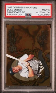 DUKE SNIDER 1997 DONRUSS SIGNATURE SIGNIFICANT AUTO /2000 PSA 9 DODGERS POP 12 - Picture 1 of 1