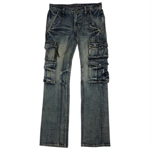 Vintage Nicole Club For Men Blue Denim Cargo Pants Jeans Fit 30 - Picture 1 of 11