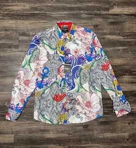 Barabas Men's Rhinestone Floral Paisley Long Sleeve Shirts - Picture 1 of 9