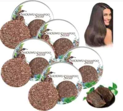 5x Polygonum Essence Bar Champú Jabón Orgánico Oscurecedor Cabello para Cubierta de Cabello Gris Foto 1 de 4