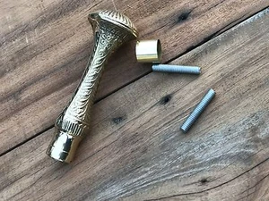 Antique Brass Victorian Handle Wooden Vintage Style Walking Stick Cane Designer - Picture 1 of 3