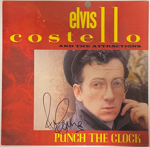 Elvis Costello signed 1983 Punch The Clock Album Cover/LP/Vinyl/Record- Beckett Cover