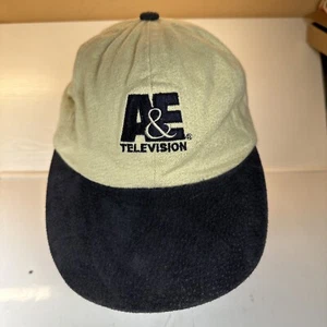 Vintage A&E Television Hat Beige Black Adjustable Cotton Suede Hong Kong Y1 - Picture 1 of 7