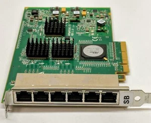 Dell YK537 6-Port RJ-45 Network Card 1Gbps PCIe x 8 NIC 76-0939639-A, hi profile - Picture 1 of 3