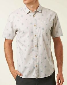 Oneill Men's S/S Button-Up Shirt LEEDO - Cream - XLarge - NWT - LAST ONE