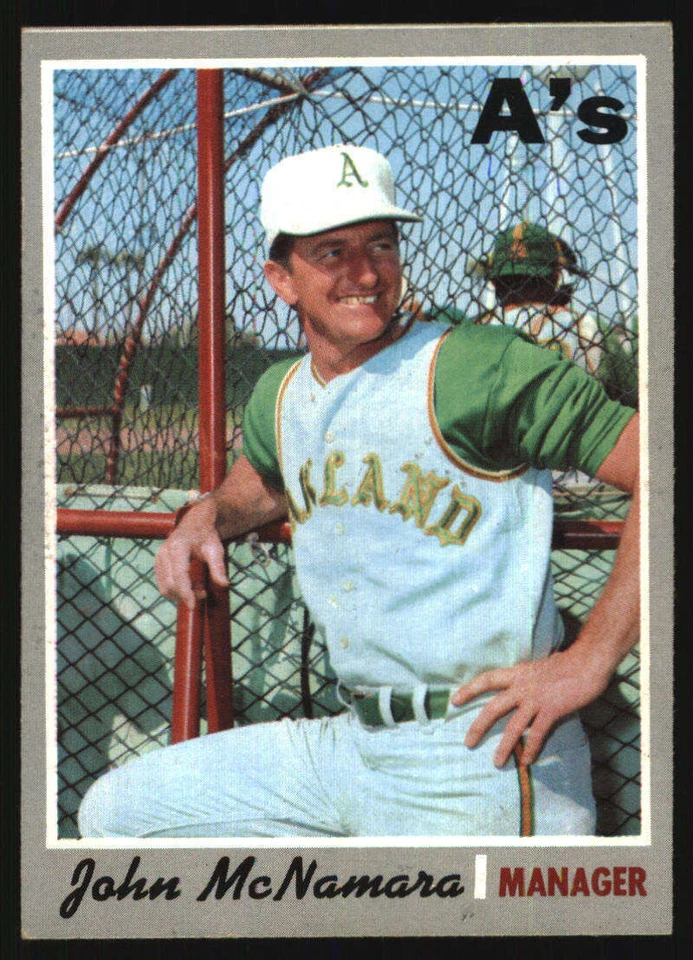 1970 Topps #706 John McNamara EXMT/EXMT+ RC Rookie Athletics Manager 602110 - Image 1 of 2