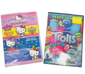 Trolls Party Edition Sing AlongTroll Talk And Hello Kitty 3 Dvd Collection New - Picture 1 of 7