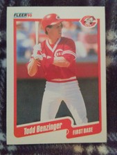 1990 Fleer Todd Benzinger #413 Cincinnati Reds