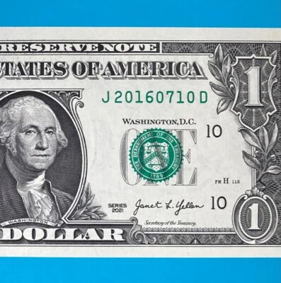 2016 July 10 (J 20160710 D) BIRTHDAY Note $1 One Dollar Bill *UNC* - Image 1 of 4