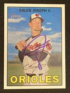 Caleb Joseph Orioles 2016 Signed Auto Autographed Topps Heritage Card #71 ~ COA - Picture 1 of 5