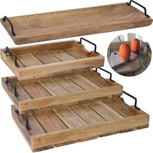 Exklusives Mango-Holz Serviertablett 38-56cm Griff-Tablett Betttisch Betttablett - Bild 1 von 12