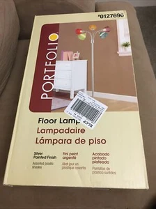 Portfolio Silver Painted Finish Floor Lamp - Picture 1 of 3